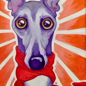 Greyhound, Whippet, Italian greyhound, pet portrait, greyhound art, greyhound print, CourtsArt