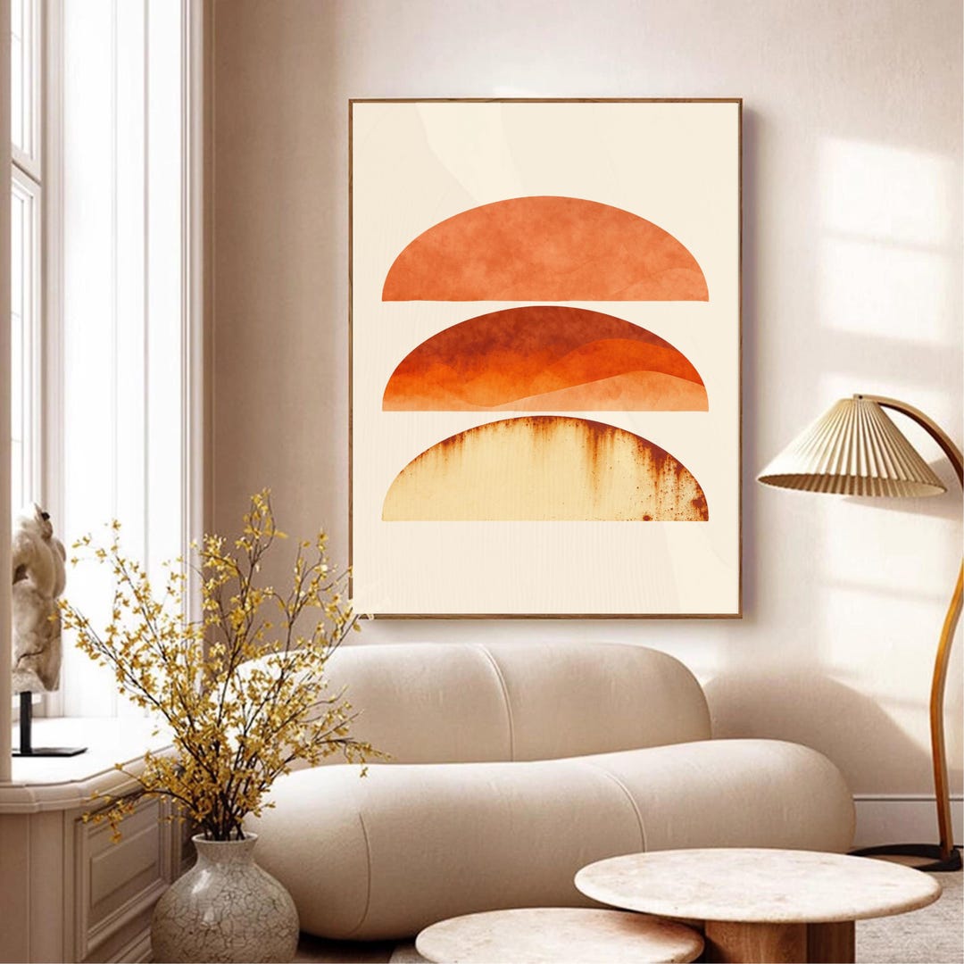 Terracotta Abstract Arches Print | Minimalist Wall Art | Boho Modern ...