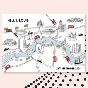 London Map Hochzeitseinladung - herunterladbare Vorlage - A5 Querformat - perfekt für Veranstaltungen in London