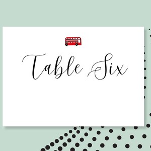 Tischnamenkarten - für Veranstaltungen in London - perfekt für elegante Hochzeiten und Partys | Größe A5 |  | Digitale Vorlage - Sofort Download