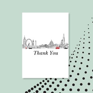 Danksagungskarte - London Wahrzeichen design | Größe A6 |  | Digitale Vorlage - Sofort Download