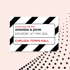 Save the Date Karte -modernes London Design | Größe A6 | perfekt für Londoner Partys | Digitale Vorlage - Sofort Download