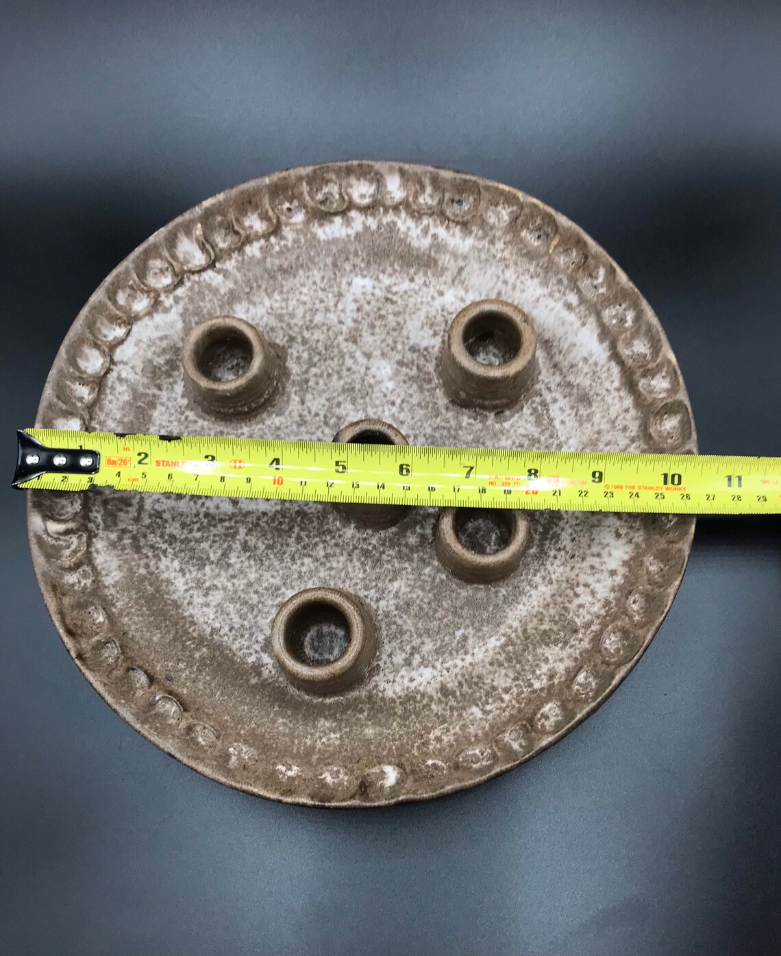 McCarty McCartys Pottery Candle Plate 5 Pipe / Stems 10.75 Etsy