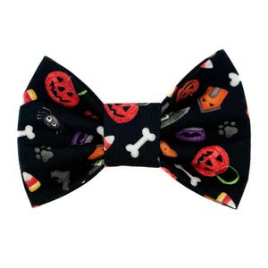 Happy HOWLoween Snap-In Dog Bows® Bow Tie - For Dogs and Cats, Sailor Bows, Hair Bows, Headbands, Only The Best For You and Your Best Friend