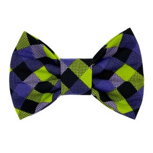Spooky Season Argyle Snap-In Dog Bows® Bow Tie - For Dogs and Cats, Sailor Bows, Hair Bows, Headbands, The Best For You and Your Best Friend