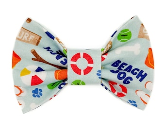 Beach Dog Snap-In Dog Bows® Bow Tie - For Dogs and Cats, Sailor Bows, Hair Bows, Headband, The Best For You and Your Best Friend