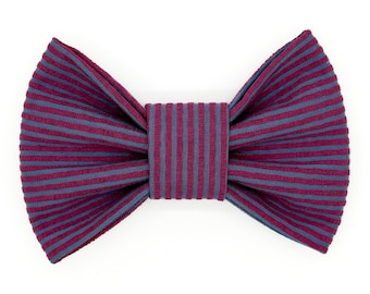 Striking Seersucker (Vintage Fabric) Snap-In Dog Bows® Bow Tie - For Dogs and Cats, Sailor Bows, Hair Bows, Headbands