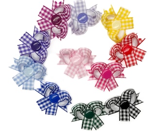 Classic Gingham Snap-In Dog Bows® Bow PAIR - Easy To Use Dog Bows, Dog Bows That Stay On, Only The Best For Your Best Friend