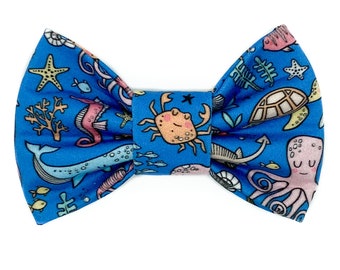 Beach Bow  Tie Cat Bow Tie Under The Sea Bow Tie Crab Bow Tie For Dogs and Cats