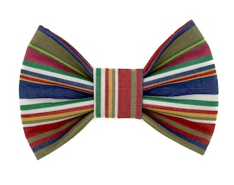Retro Feel (Vintage Fabric) Snap-In Dog Bows® Bow Tie - For Dogs and Cats, Sailor Bows, Hair Bows, Headbands