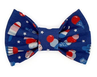 July Sweet Treat Snap-In Dog Bows® Bow Tie - For Dogs and Cats, Sailor Bows, Hair Bows, Headband, The Best For You and Your Best Friend