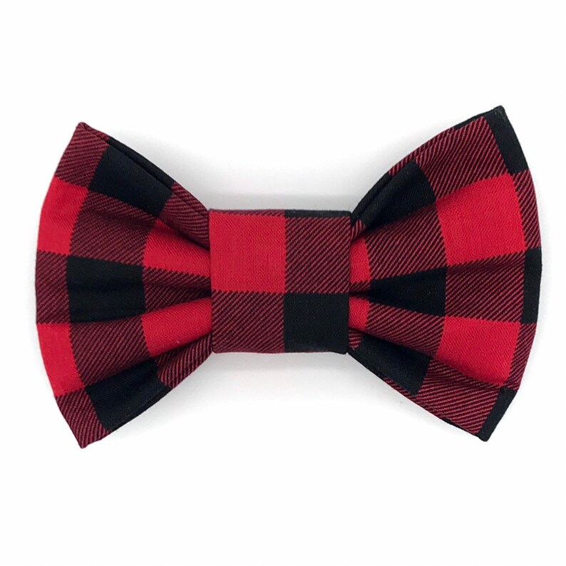 Buffalo Plaid Snap In Dog Bows Bow Tie Dog Bow Ties Bow Etsy