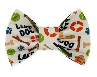 Lake Dog Snap-In Dog Bows® Bow Tie - For Dogs and Cats, Sailor Bows, Hair Bows, Headband, The Best For You and Your Best Friend