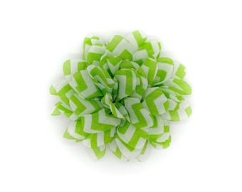 Cheeky Chevron (Lime) Snap-In Dog Bows® Flower - MEDIUM - Dog Collar Flowers, Dog Harness Flowers, Only The Best For Your Best Friend
