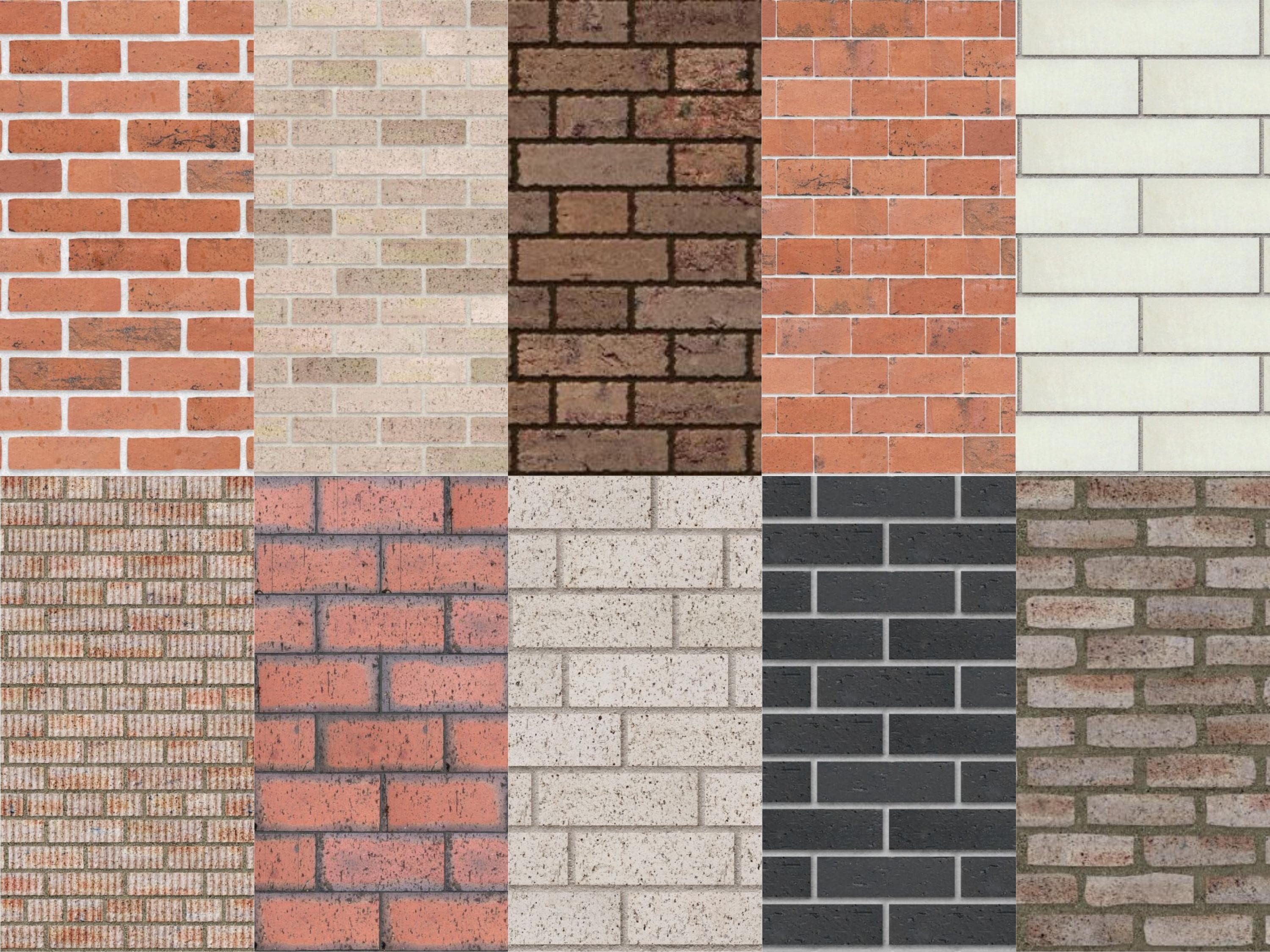 Scale Pattern Brick 10 Printable Brick Wall Dollhouse Wallpaper, 1:48 Quarter Scale ...