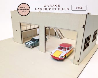 ☆ 1/64 Garage Item A SVG Laser Cut Garage Hot Wheels Scale 1:64 Garage With