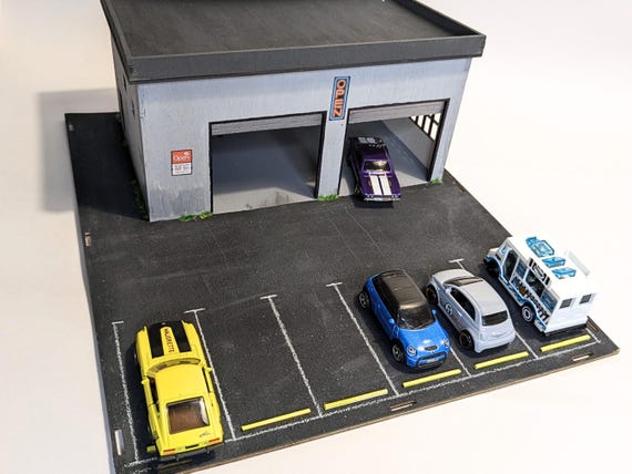 SVG Laser Cut Garage Hot Wheels Scale 1:64 Garage With