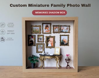 Custom Miniature Family Photo Wall Diorama: Personalized 3D Memories Shadow Box