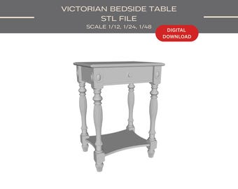 Dollhouse Victorian Bedside Table - 3D Model STL for Dollhouse (1/12, 1/24, 1/48)