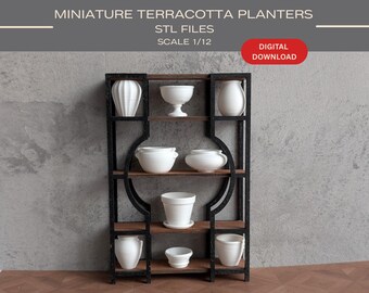 Dollhouse Terracotta Planters Set STL Files: Miniature Planters, 1∶12 Scale (Digital Download)