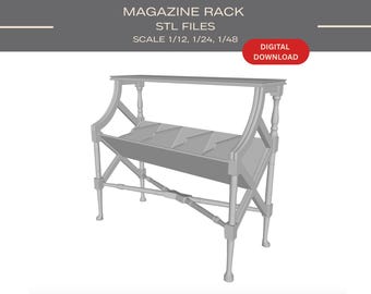 Porte-revues miniature - Maison de poupée modèle 3D à l'échelle 1/12, 1/24, 1/48 (fichier STL)