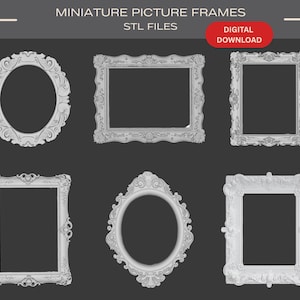 Cadres pour maisons de poupées : fichiers STL 3D miniatures (échelles 1/12, 1/24, 1/48)