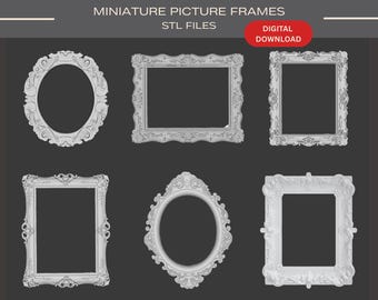 Dollhouse Picture Frames: Miniature 3D STL Files (1/12, 1/24, 1/48 Scale)
