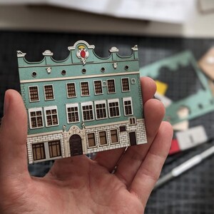 Kit di carta per lavoretti Casa in miniatura / decorazione per la casa con cornice souvenir magnete Cracovia Polonia