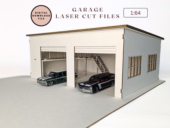 ジオラマ 1/64 【1901 GARAGE】 SVG Laser Cut Garage Hot Wheels Scale 1:64 Garage With Parking