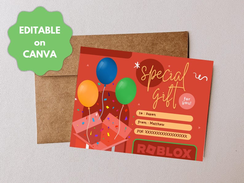 Editable Roblox Gift Card Template (digital Download) - Etsy