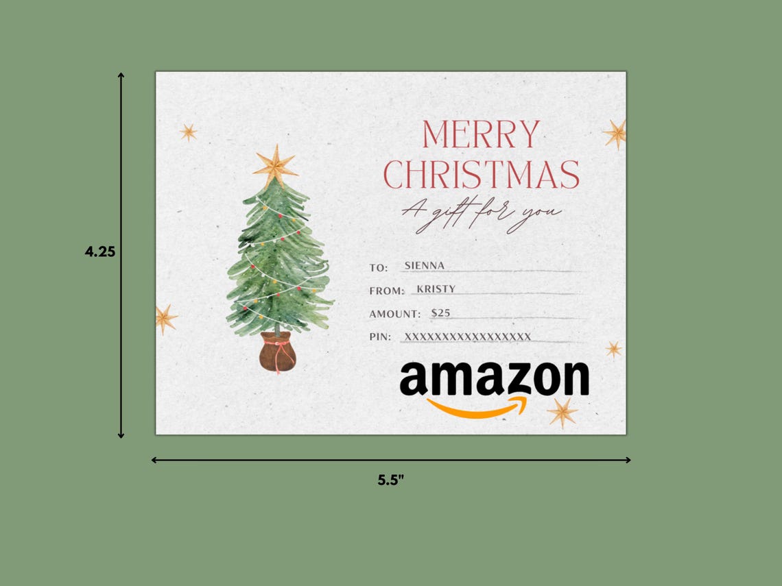 Editable Gift Card, Digital Gift Card, Amazon Gift Card Template
