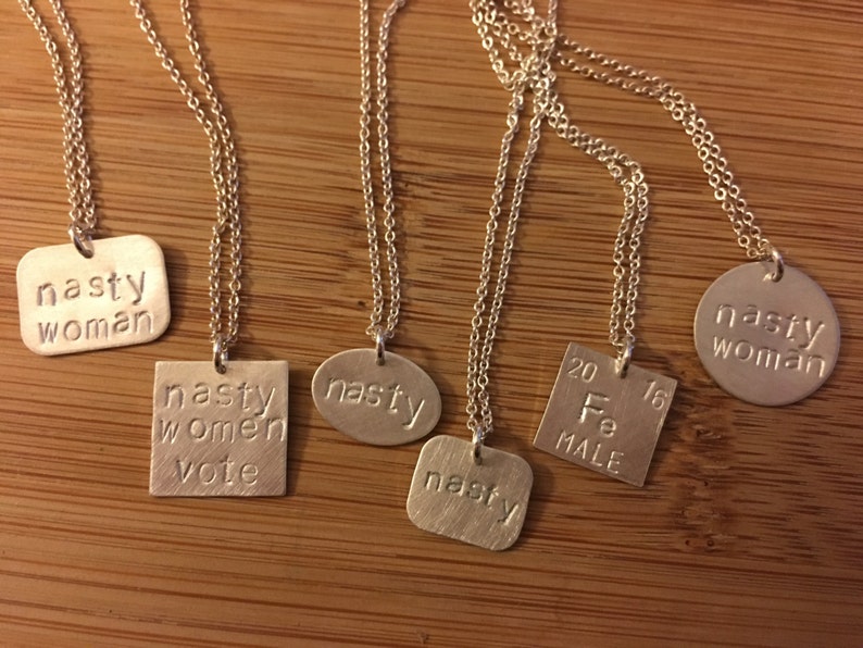 NEVERTHELESS SHE PERSISTED sterling silver bar necklace or bracelet --hand stamped. feminism politics election democrat anti-trump Warren image 7