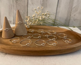 Tiny knot ring sterling silver —handmade ring