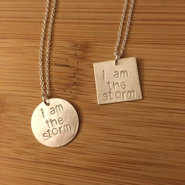Election 2016 "i am the storm" sterling silver necklace -- stamped handmade politics election democrat feminist 2016 Clinton Obama Booker