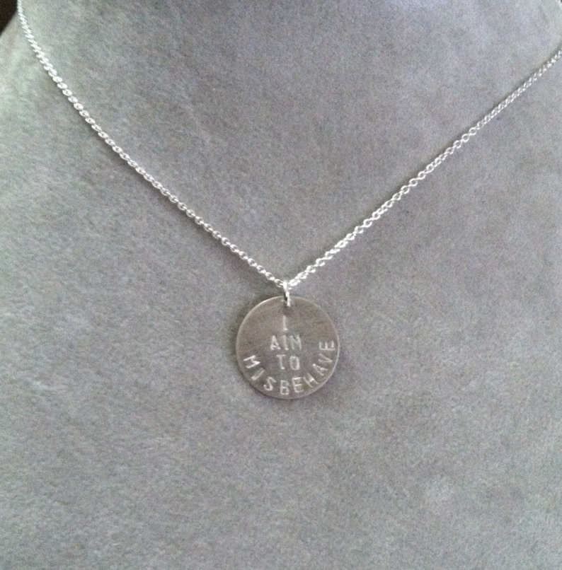 Serenity firefly I aim to misbehave necklace geek girl collection sterling silver image 1
