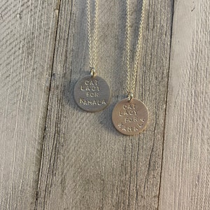 Cat Lady For Kamala -or custom—handmade sterling silver hand-stamped necklace Kamala Harris Madam President Democrat Vote Feminist Democracy