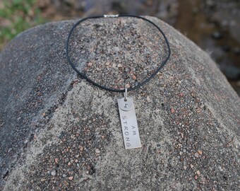 energy by Lori J Designs "I" AM STRONG Mantra Necklace