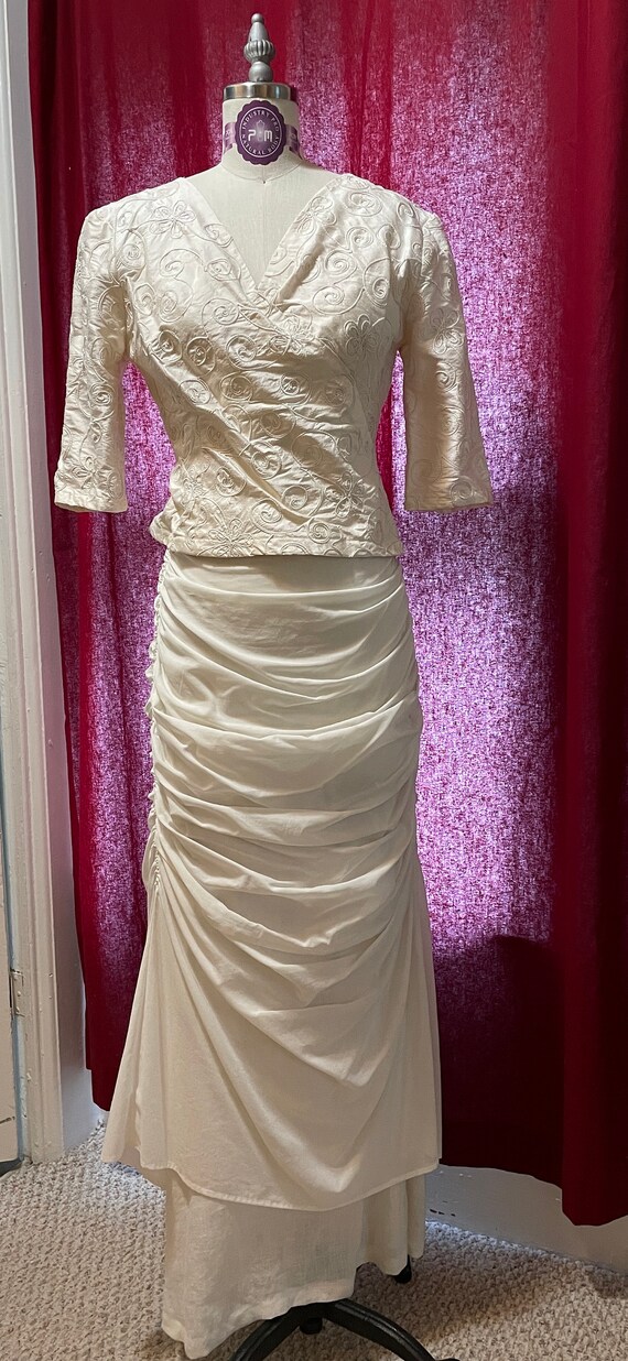 wedding dress ensemble silk top and victorian insp
