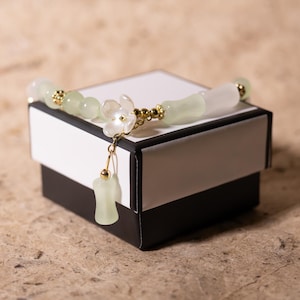 Korean Jade Plum Blossom(maehwa) Bracelet | Handcrafted Traditional Korean Jewelry