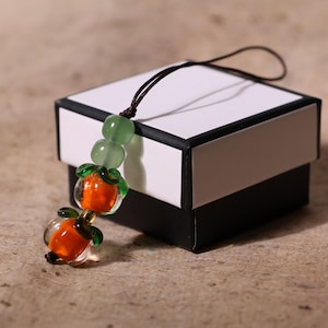 Korean Persimmon Charm | Handcrafted Keychain & Bag Accessory