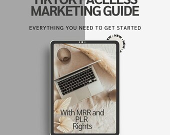 Faceless TikTok Marketing Guide: Beginners Social Media Ebook (MRR PLR)