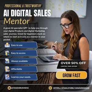 Custom GPT AI Chatbot: Digital Sales Mentor for Business (Digital Product)