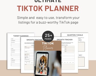 TikTok Business Planner: Growth Tracker, Content Strategy (Digital Download)