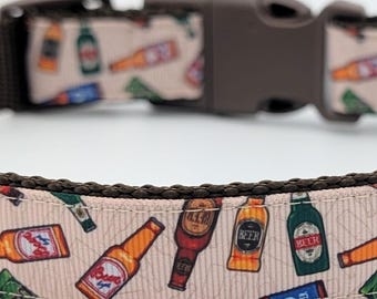 Cold Brew Dog Collar - Beer Bottles Funny Craft Beer Print