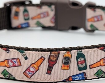 Cold Brew Dog Collar - Beer Bottles Funny Craft Beer Print