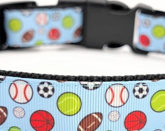 All-Star Sports Ball Dog Collar - Baseball Basketball Football Soccer Tennis Volleyball