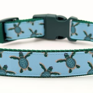 Sea Turtle Dog Collar - Beach Ocean Swimming