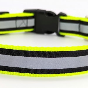 Collar de seguridad reflectante negro para perros