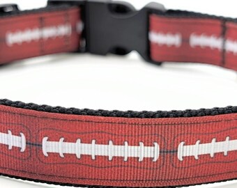 Football Dog Collar - Custom Team Colors Game Day Pet Gear, Sports Fan Gift