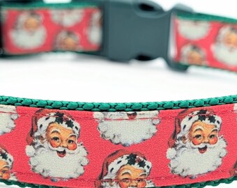 Vintage Santa Claus Dog Collar - Retro Christmas